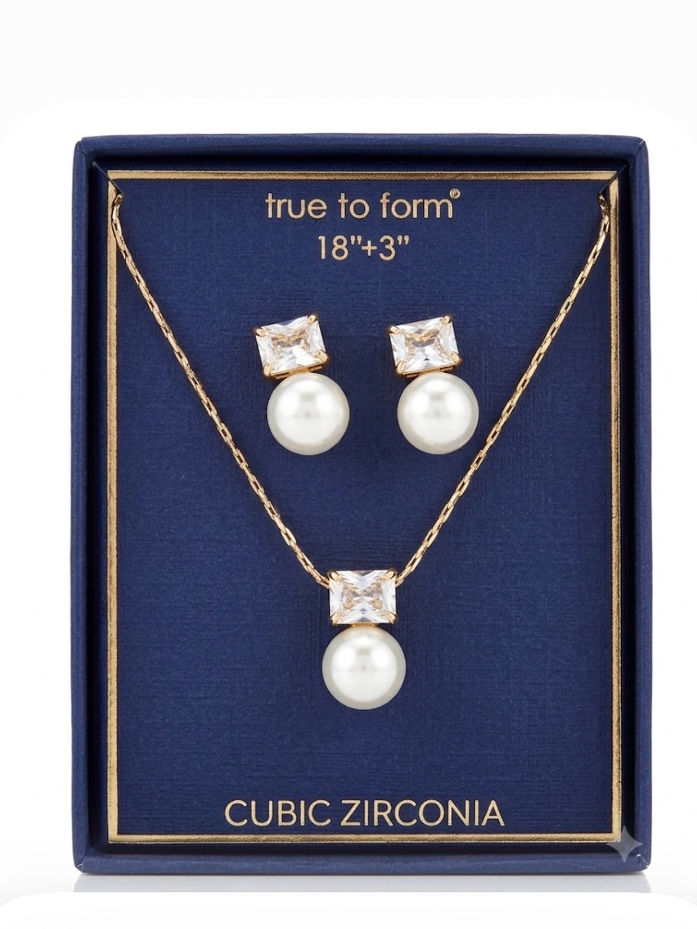 NWT ⚜️💎⚜️ True To Form Goldtone Solid Brass & Handcut Stone Jewelry Set